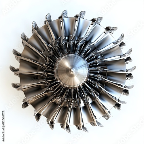 Turbine Engine Fan Closeup.