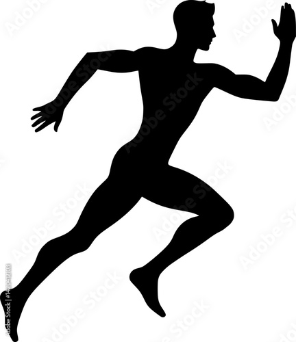 Dynamic Silhouette of a Running Man