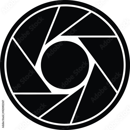 Camera Lens Icon Silhouette Vector Illustration