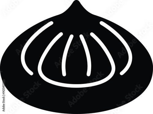 Dumplings Stencil Icon Silhouette Vector Illustration