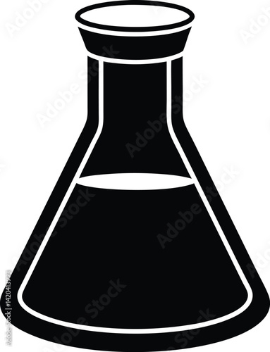 Beaker Icon Silhouette Vector Illustration