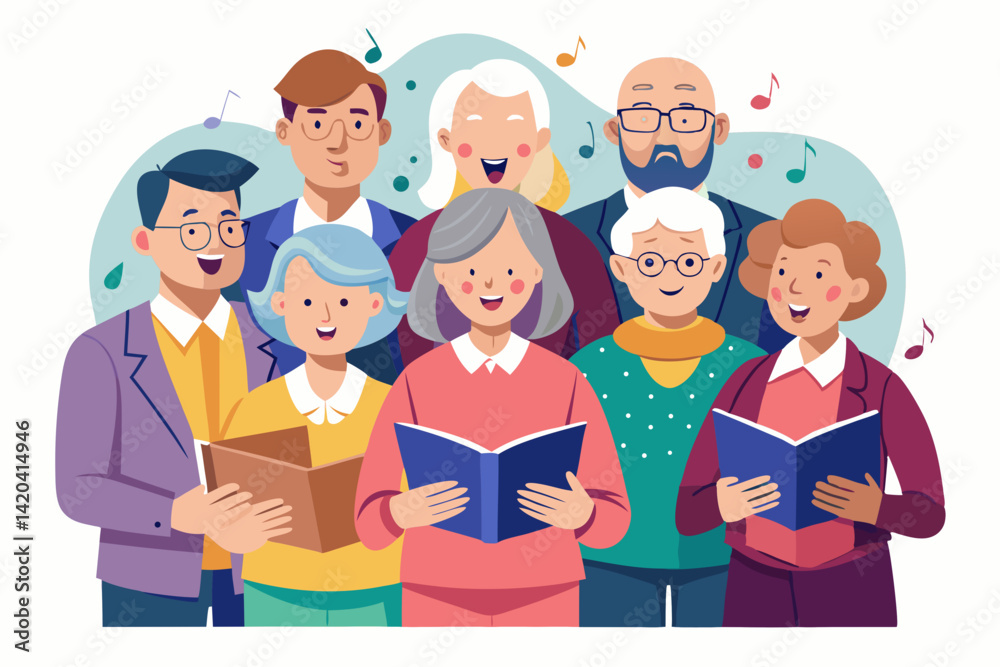 Elderly Choir Singing Together Music Therapy Fla Elderly Choir Singing Together Music Therapy Fla