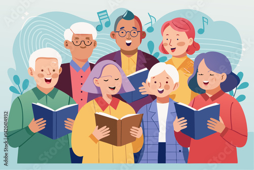 Elderly Choir Singing Together Music Therapy Fla1