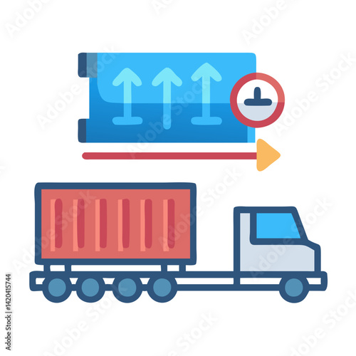 Fast Delivery Truck with Arrow: Shipping Logistics Icon