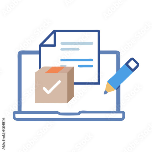 Online order confirmation, delivery notification, and fulfillment concept