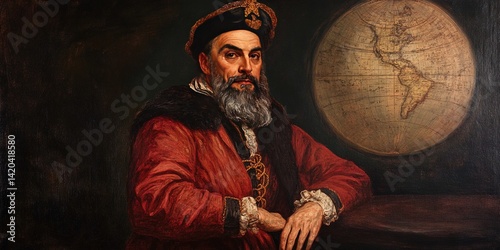 oil painting of  ferdinand magellan