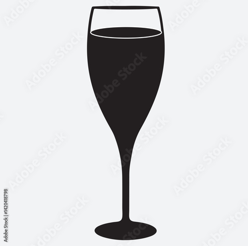 minimal cold drinks glass silhouette vector art illustration, glass of soft drink vector illustration