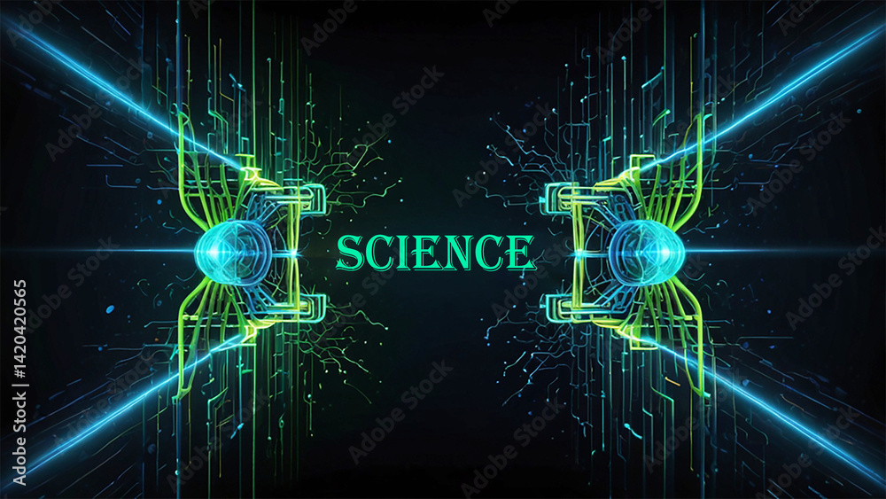 Futuristic Science Concept with Glowing Connections Futuristic Science Concept with Glowing Connections