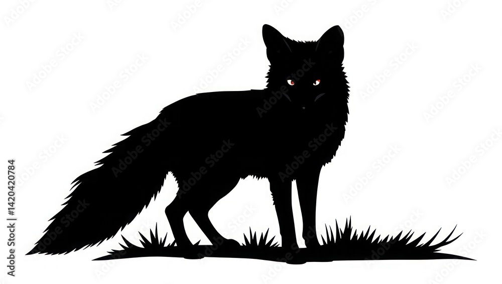 Fototapeta premium wolf black illustration vector in isolated white