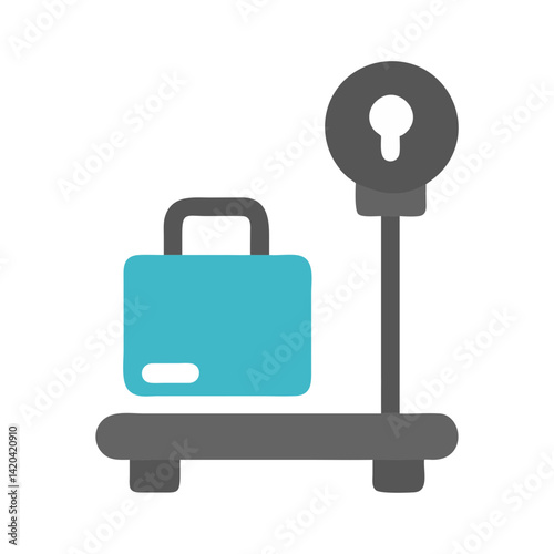 Luggage weight scale vector icon symbol illustration design