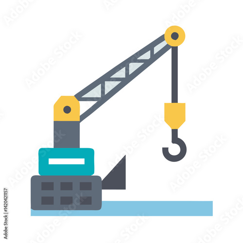 Construction Crane Icon: Simple, Modern, and Vector-Based