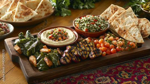 An inviting spread of Mediterranean dishes