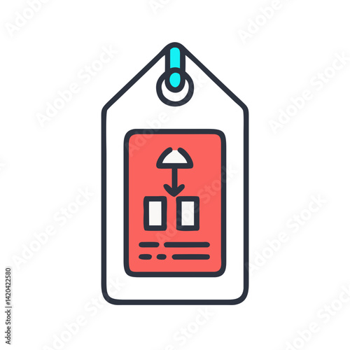 Hierarchical Process Tag: Organization, Workflow and Management Icon