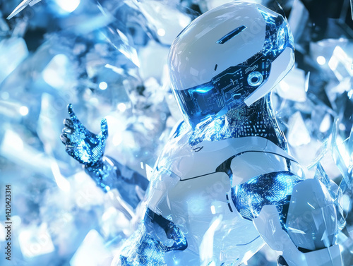 Artificial intelligence concept of a humanoid robot
