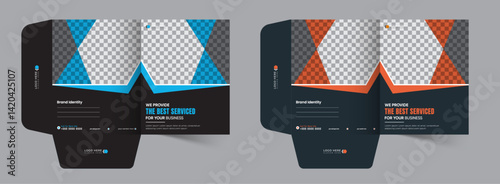 Unique presentation folder template, creative and Luxury folder design, Corporate business editable vector file