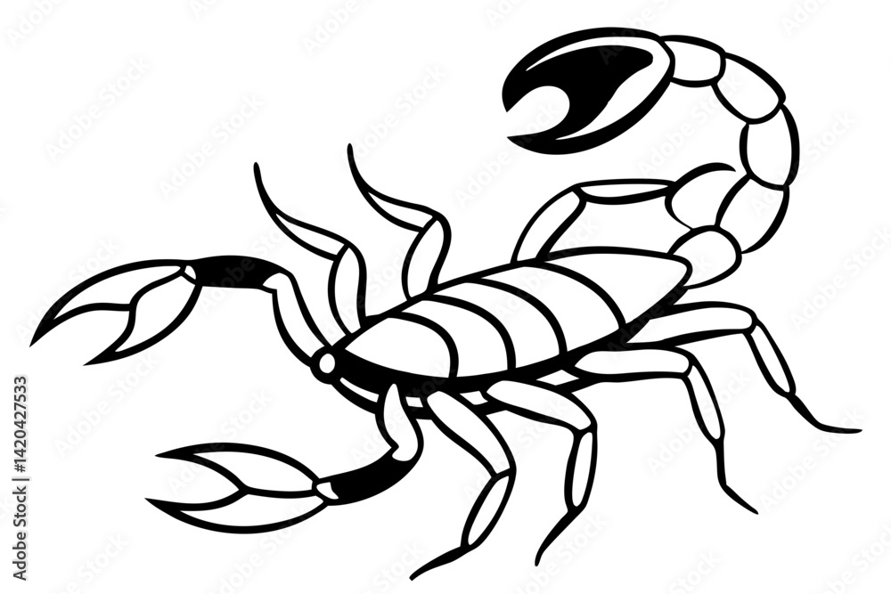 scorpion cartoon isolated on white