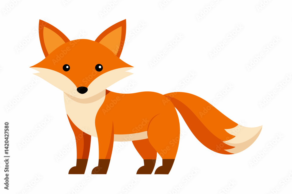 Obraz premium fox cartoon isolated on white