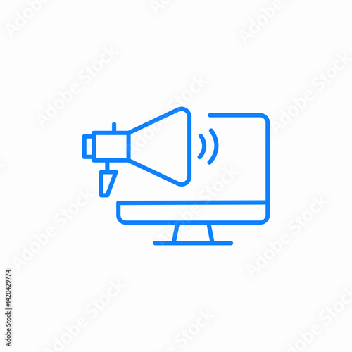 computer announcement icon sign vector