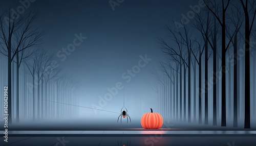 Spooky Forest Pumpkin Spider