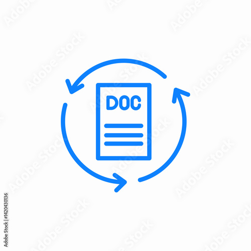 document refresh icon sign vector