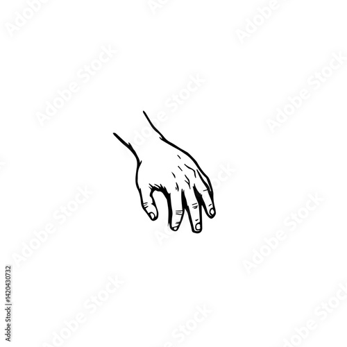 Hand reaching out in minimalist illustration  