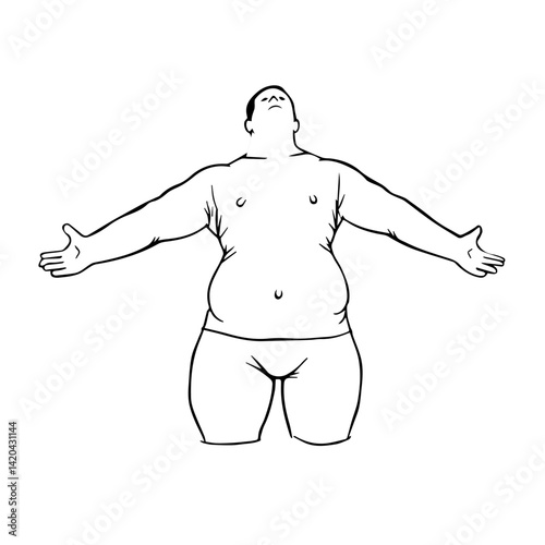 Person embracing freedom in a joyful pose on a plain background  