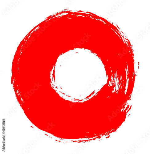 Half-round brush in semi-bold red