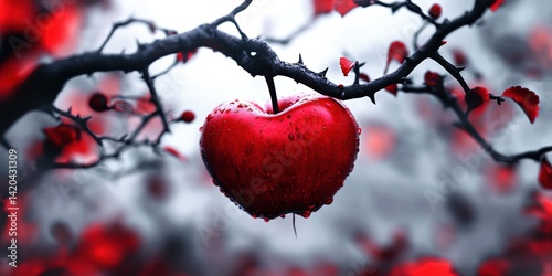 poisoned apple concept - forbidden fruit