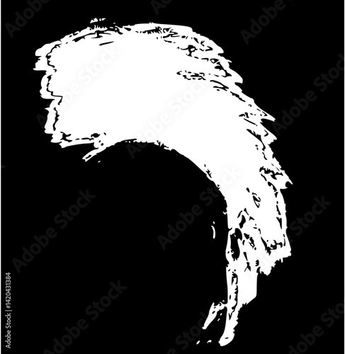 Medium pressure half-circle brush in contrasting black and white
