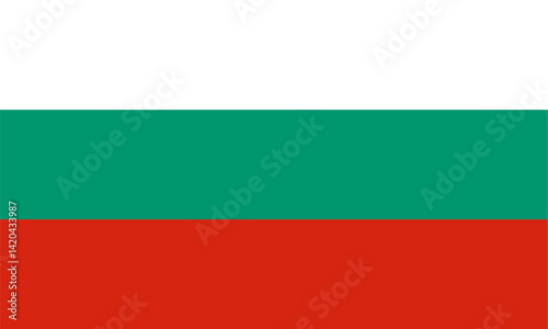 The flag of Bulgaria, with accurate proportions and colors. Vector image.