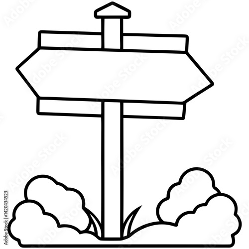 wooden signpost vector illustration