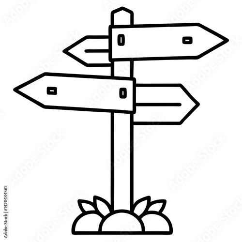 wooden signpost vector illustration