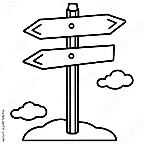 wooden signpost vector illustration