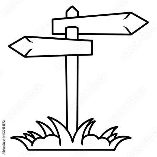 wooden signpost vector illustration