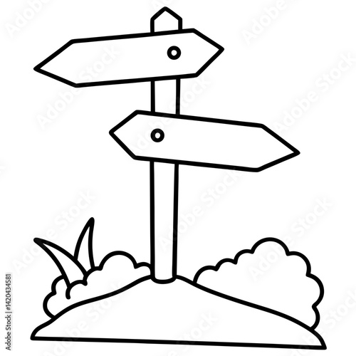wooden signpost vector illustration