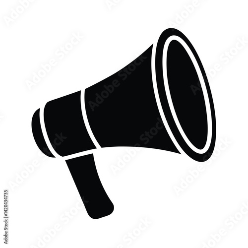 megaphone stencil icon silhouette vector illustration