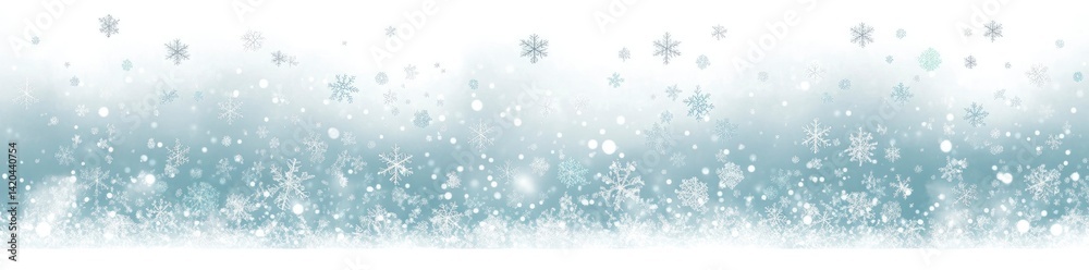 Serene Winter Snowfall: A Delicate Blue and White Snowscape Serene Winter Snowfall: A Delicate Blue and White Snowscape