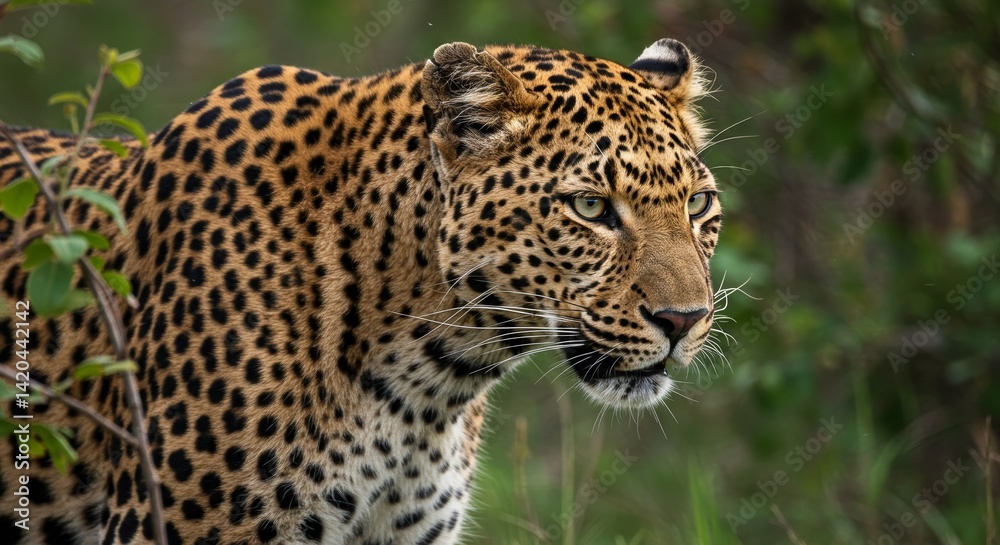 Intimate Portrait of a Leopard Majesty in its wild Habitat Detail Intimate Portrait of a Leopard Majesty in its wild Habitat Detail