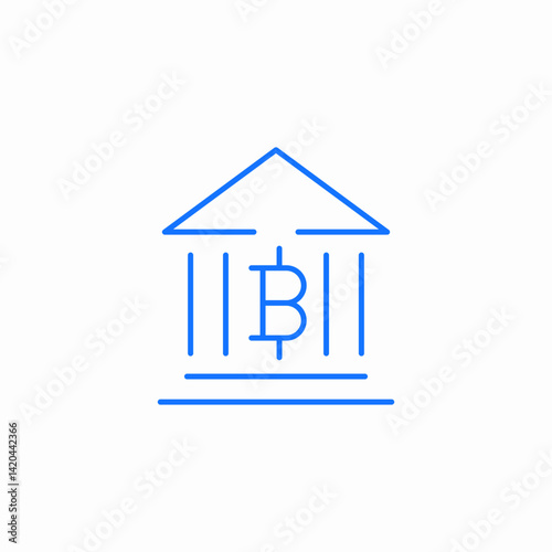 bitcoin bank icon sign vector