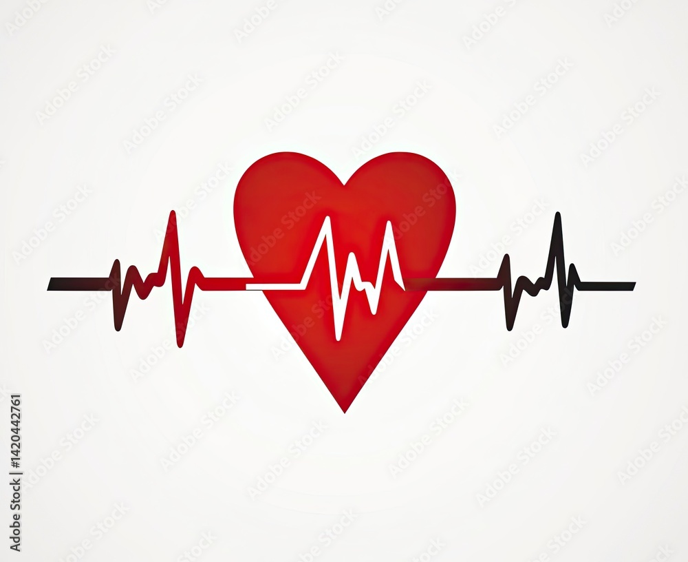 Heart Rhythm: A Vibrant Red Heart with Dynamic Pulse Heart Rhythm: A Vibrant Red Heart with Dynamic Pulse