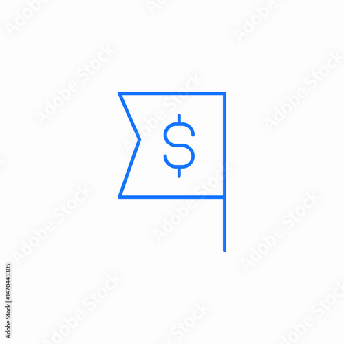 dollar flag icon sign vector