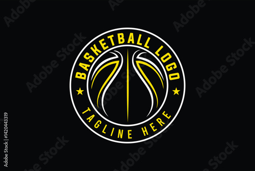 basketball creative sport logo. basketball vector perfect for sportswear, basketball club t-shirt design, or basketball league