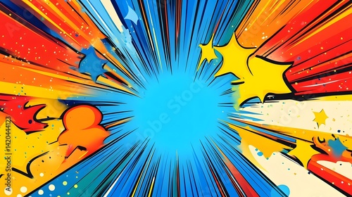 Blank colorful comic abstract background template