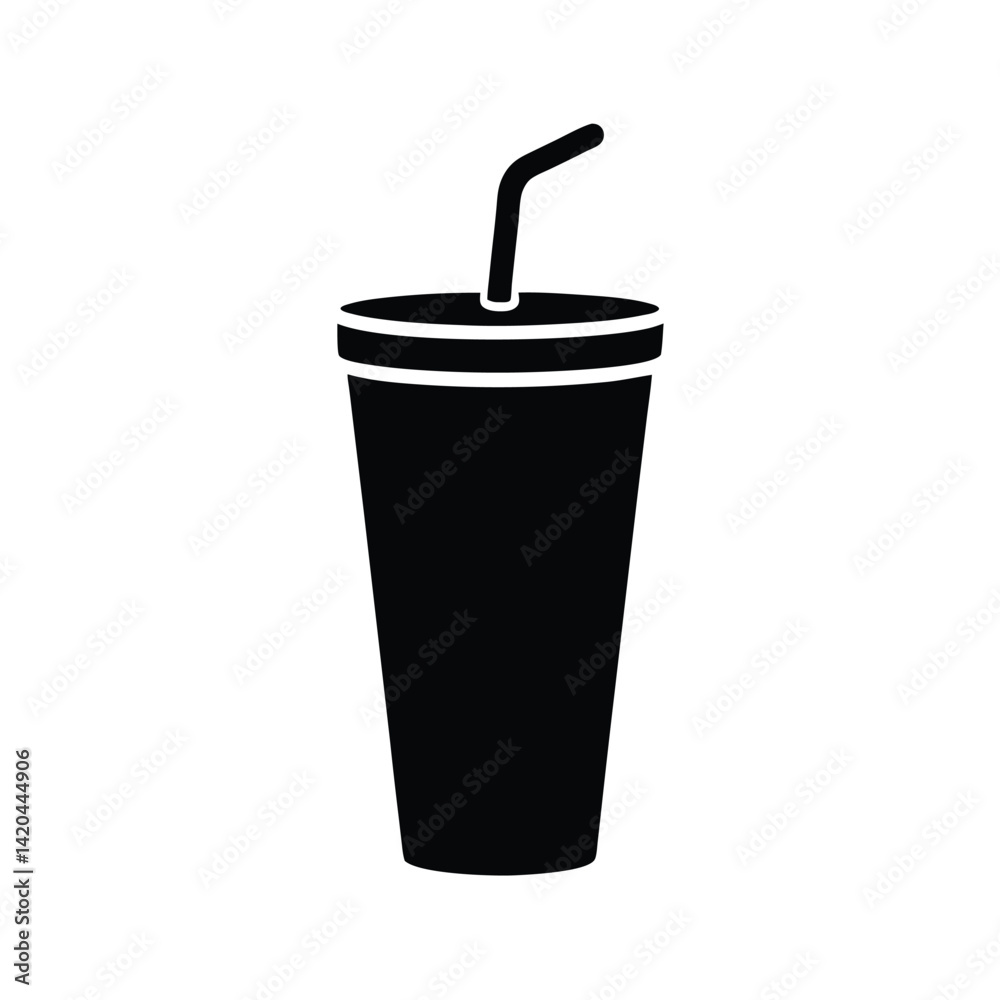 soda cup stencil icon silhouette vector illustration soda cup stencil icon silhouette vector illustration