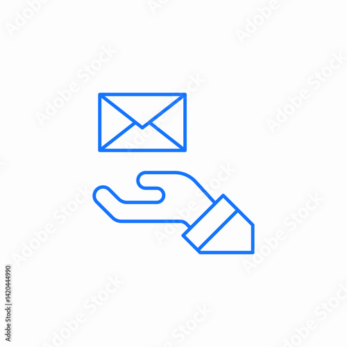 receiving envelope icon sign vector