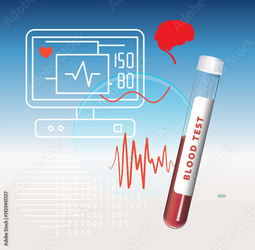 Impact of Annual Health Test and Patient Health Monitoring Analytics - Stock Illustration