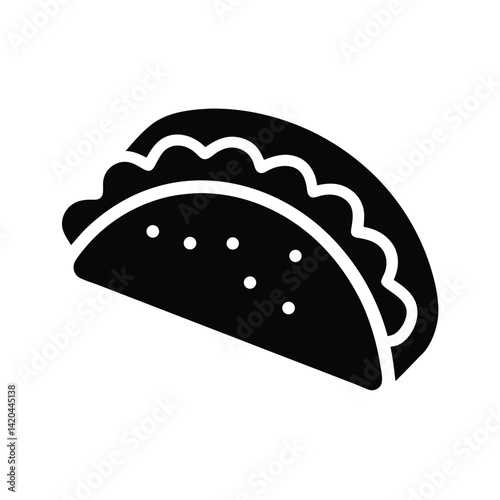 taco stencil icon silhouette vector illustration