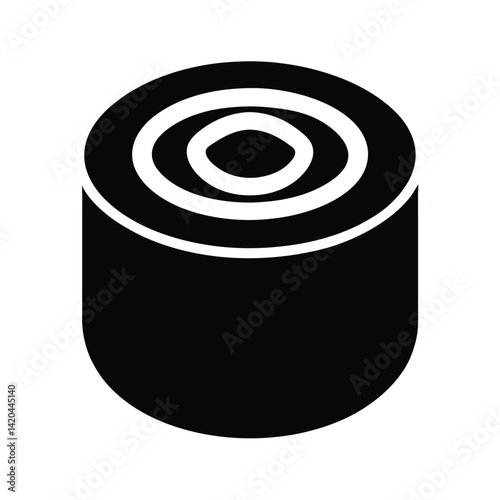 sushi roll stencil icon silhouette vector illustration