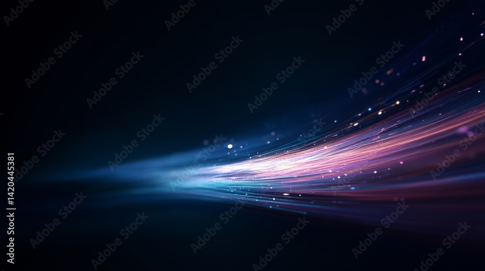 light streak, fiber optic, speed line, futuristic background for 5g or 6g technology wireless data transmission, high-speed internet in abstract	
