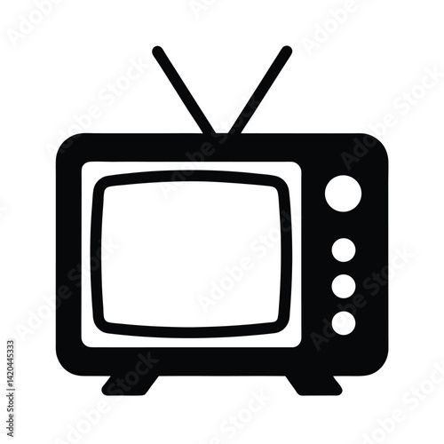 television icon silhouette vector illustration